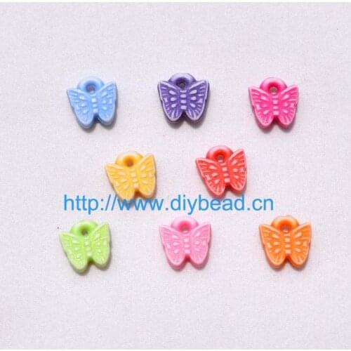 500 pieces/lot DIY earring Accessory Antique Acrylic Beads 10MM Mix Color Cartoon Butterfly Jewelry Department