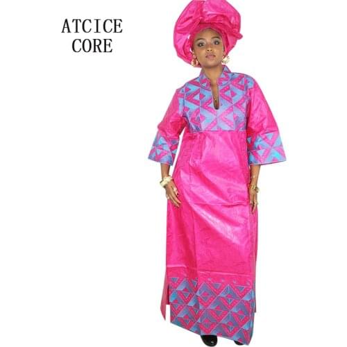 African dresses for women bazin embroidery design dress long dress A159