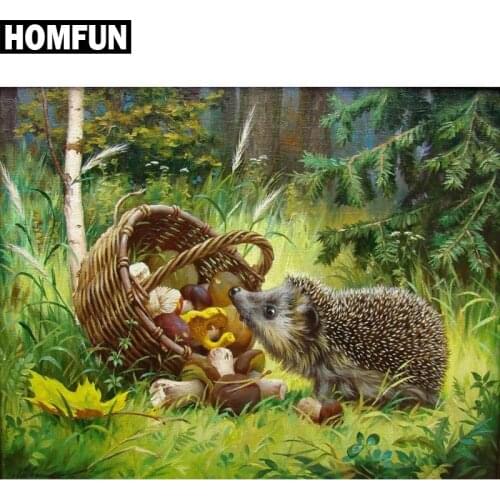 HOMFUN Full Square/Round Drill 5D DIY Diamond Painting "Cartoon Hedgehog " 3D Embroidery Cross Stitch 5D Decor XY