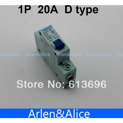 1P 20A D type 240V/415V 50HZ/60HZ Mini Circuit breaker MCB C45