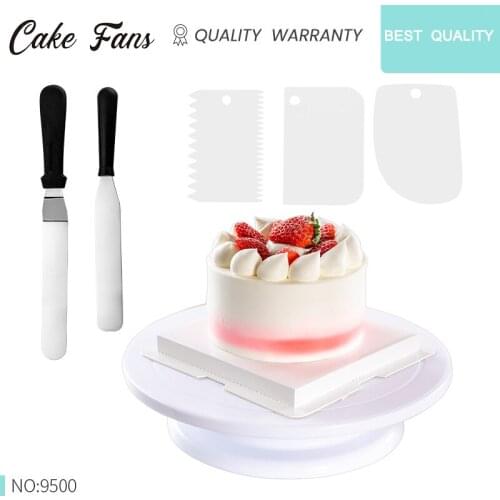 CakeSpatula Turntable Plastic Scraper 6pcs Kitchenware Pastry Tools Baking Tools For Cakes Decorating Tools Set Cake Stand
