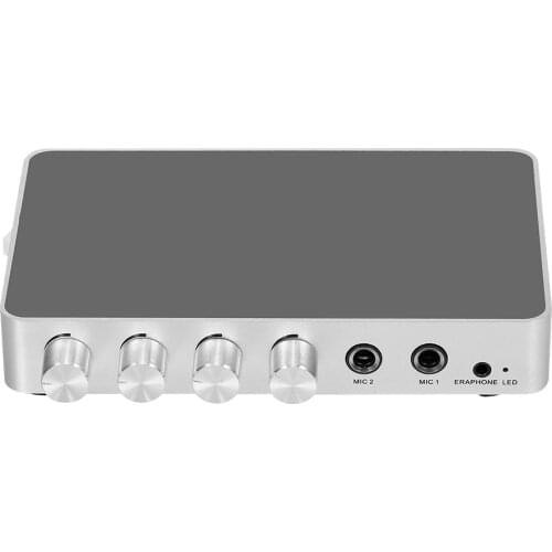 Digital Stereo Karaoke Sound Mixer Portable Audio Echo System 4K/2K HDMI Karaoke Amplifier with Dual Microphone EU/US Plug