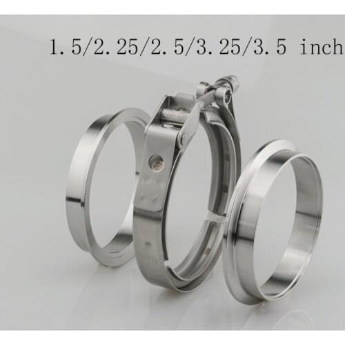 1.5/2.25/2.5/3.25/3.5 inch V-Band Clamp Stainless Steel V Band Flange for Exhaust Pipes Downpipe Car Exhaust System