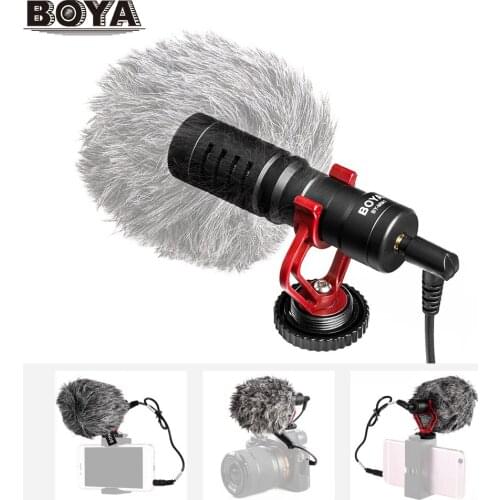 BOYA BY-MM1 Mini Cardioid Microphone 3.5mm Plug for iPhone 6/ 6plus for Samsung Huawei Smartphone for Canon Nikon Sony DSLR Cam