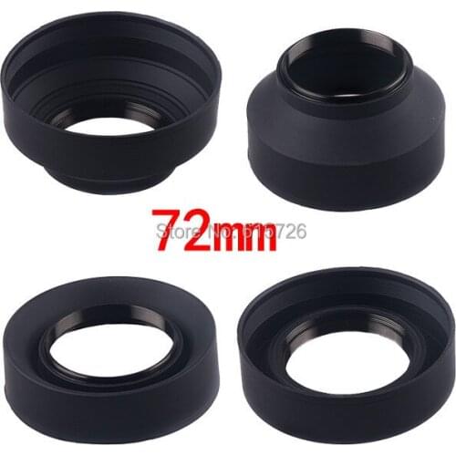 72mm 3-Stage 3 in1 Collapsible Rubber Foldable Lens Hood 72mm DSIR Lens for Canon Nikon camera