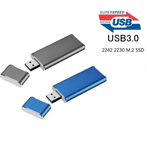 USB 3.0 to M.2 SSD Enclosure USB3.0 to NGFF B KEY Hard Disk adapter (B+M) key M2 SATA SSD External Mobile Box For 2230 2242 M2