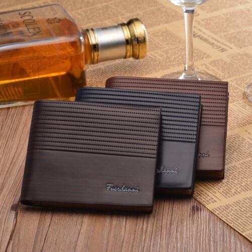 PU Mens Wallet Retro Leather Mens Short Wallet Horizontal Multi-Card Wallet Luxury Wallet Fashion Pure Color Wallet