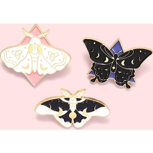 Creative Cartoon Moth Badge Beautiful Pupa Into Butterfly Metal Enamel Brooch Fashion Personality Lapel Backpack Jewelry Gift