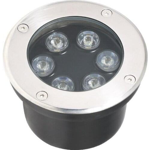 Stainless steel cover Waterproof 12W LED Underground Light IP65 Buried lamp 6X2W Outdoor Garden path Lamp DC12V, AC85-265V