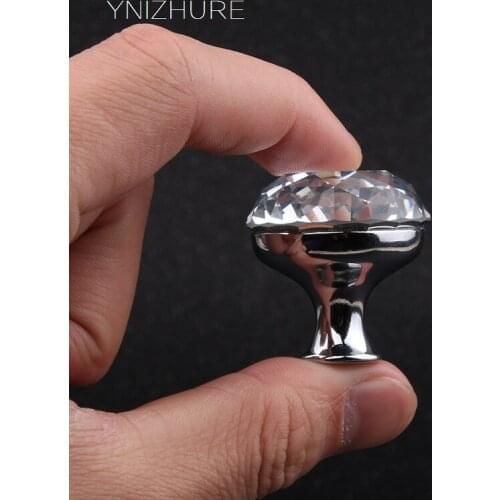 Kitchen Handles 10pcs 30mm K9 Crystal Glass Diamond Cabinet Knob Door Handle Drawer With Screw Home Decor Furniture Hardware