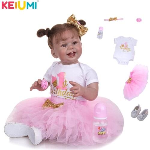 KEIUMI 27Inch Reborn Baby Doll New Arrival So Happy Girl Many Accessories Children Present For Kid Toy Partner Birthday Surprise