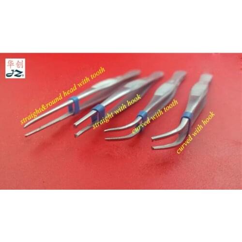 Medical 304 stainless steel tissue forcep dressing tweezer with tooth hook tweezers ophthalmic plastic Gauze cotton Ball 10~18cm