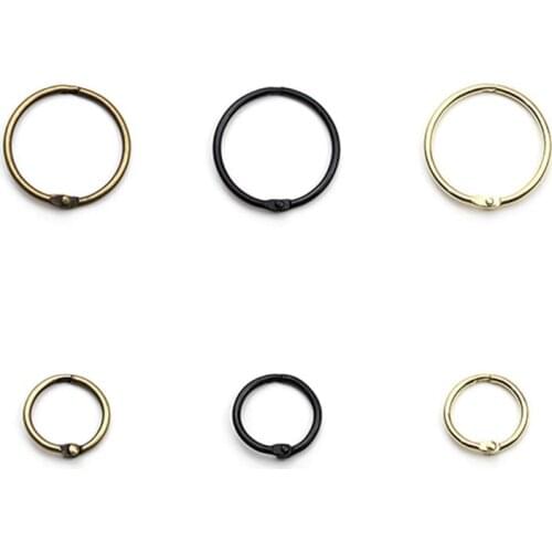 10PCS Metal Hinged Rings Loose Leaf Book Hoops Binder DIY Scrapbook Photo Album Split Keychain Art Craft Tools
