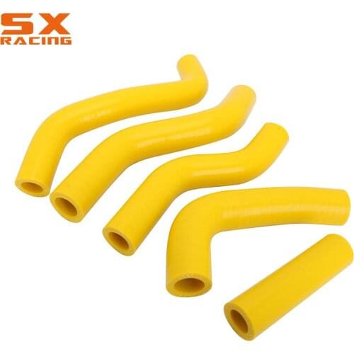 Motorcycle Yellow Water Pipe Silicone Radiator Coolant Hose For SUZUKI RMZ250 RMZ 250 2007-2009 2007 2008 2009 Motocross