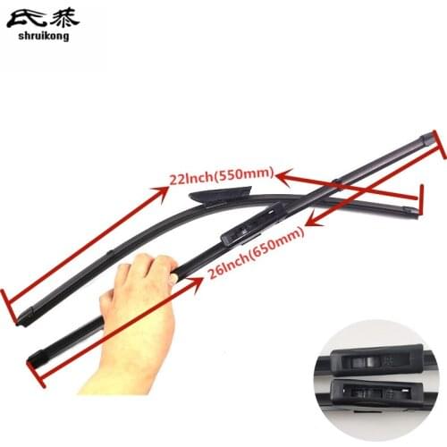 Free shipping car stickers Wiper blades for Renault Scenic 2 Grand Scenic 2 (2005-2009) 26"+22" fit bayonet type wiper arms only