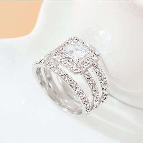Real Austrian Crystals Brand AAA Zirconia Micro Inlays Fashion Ring for women New Sale Hot Round Se-142877