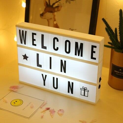 Night Light Message Board Lightbox LED Combination Night lamp Box DIY Letters Symbol Cards Decoration Lamp A4 A5 A6