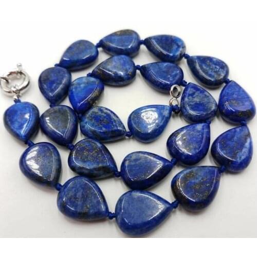 New 13x18 mm Natural Blue Lapis Lazuli Heart form Beads Necklace 18" 36"AAA