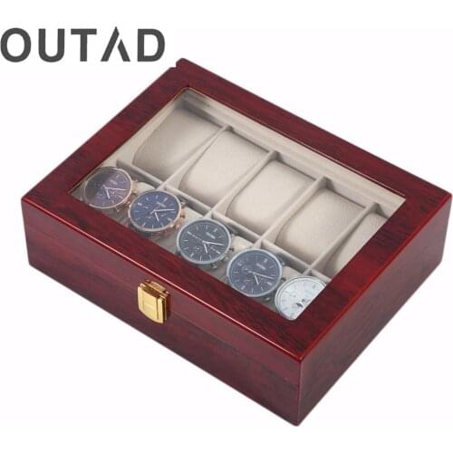 Wooden Watch Box Luxury Solid Wood 10 Grid Storage Cases Display Watches Perfect Gift Boxes Winder Organizer boite montre