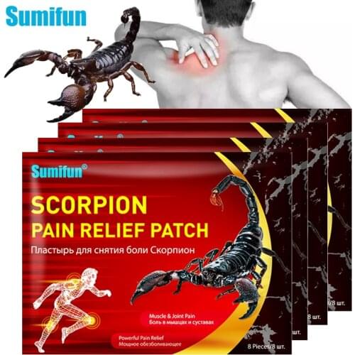 Sumifun 8pcs Scorpion Venom Patches Chinese Herbal Plaster Lumbar Vertebra Plaster Rheumatoid Arthritis Joints Knee Pain Relief
