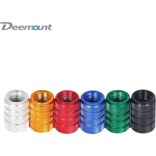 Bicycle 4PCS Schrader Valve Cap Anodized CNC Cylinder-shaped Tire Nozzle Adaptor A/V Lid Cover Cycle Valve Nut