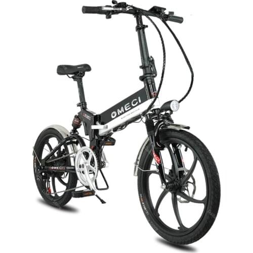 20 Inch Mini Electric Bikes Adults 2 Wheels Electric Bicycles Conjoined Rim Black/White 350W 48V Foldable Electric Bicycle Women
