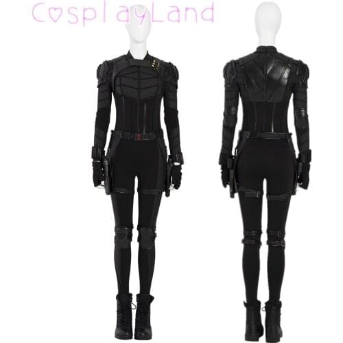 High Quality Carnival Halloween Superhero Widow Yelena Cosplay Costume Belova Black Armor Jumpsuit Horoine Outfit Custom Made