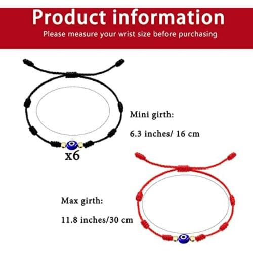 Q39C 2 Pcs Good Luck Jewelry Lucky Strings Suitable Size for Unisex Adult Girlfriend Family for Teens Little Girls Boys