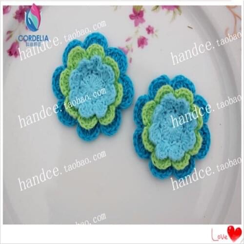 Zakk fashion 2015 new arrival 12 pic/lot cotton knitted patches for clothes decoration garment ornament flower applique felt