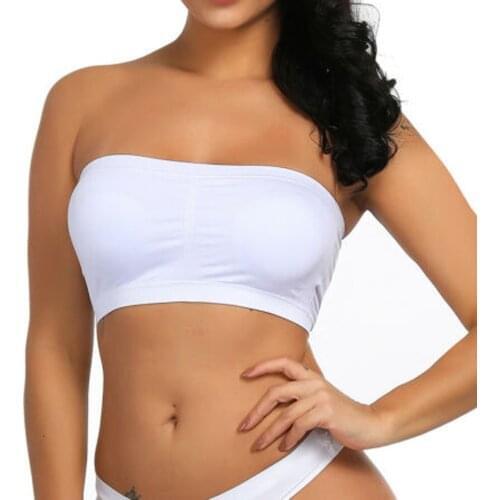 Womens Underwear Ropa Mujer Plus Size Sexy Lingerie Strapless Bra Bandeau Tube Removable Padded Top Stretchy Трусы Женские