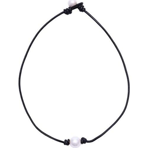 ICNWAY Choker Necklace for Women 10pieces A Lot 15inch Wax Rope Shell Pearl Handmade Jewelry Adjustable Wholesale