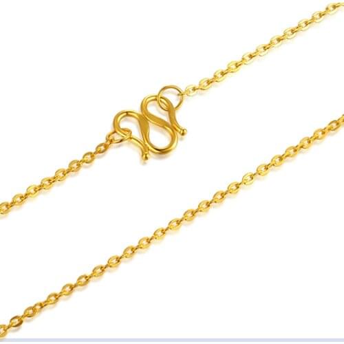 Pure 24K Yellow Gold Necklace Chain Women 999 Gold O Link Chain Necklace 8g