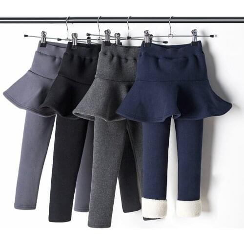 Winter Girl Legging Skirt Solid Pant Baby Girl Pantskirt Warm Leggings Children Culottes Girls Boot Cut 3 To 10Y Kids Clothes