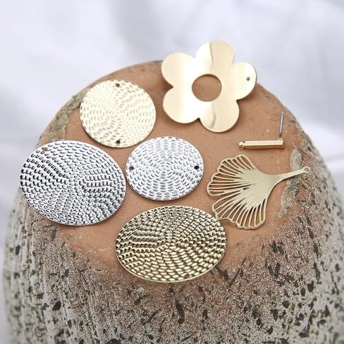 10pcs Korean Statement Earrings Fashion Worn Multi Metal Discs Drop Earrings For Women Diy Material Accessories