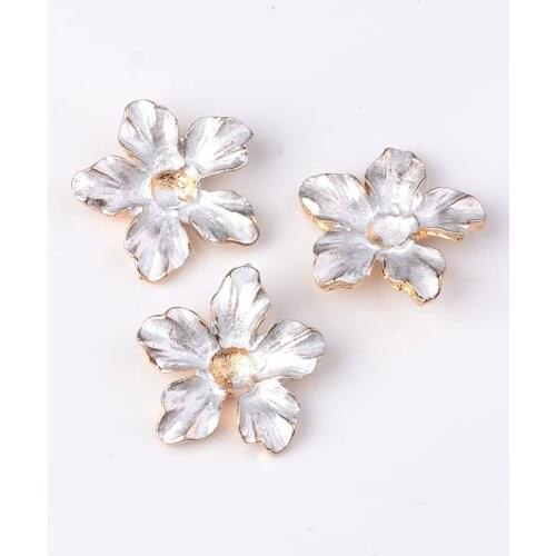10Pieces 18mm Metal Flower Handmade Decorative Diy Bride Hair Accessories Jewelry Making Accessories