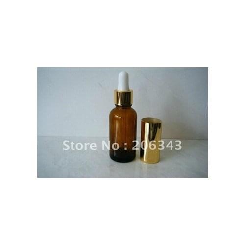 15ml brown/green/blue essential oil bottle with gold electronic aluminum cap +silicon/glass dropper , for cosmeticl packaging