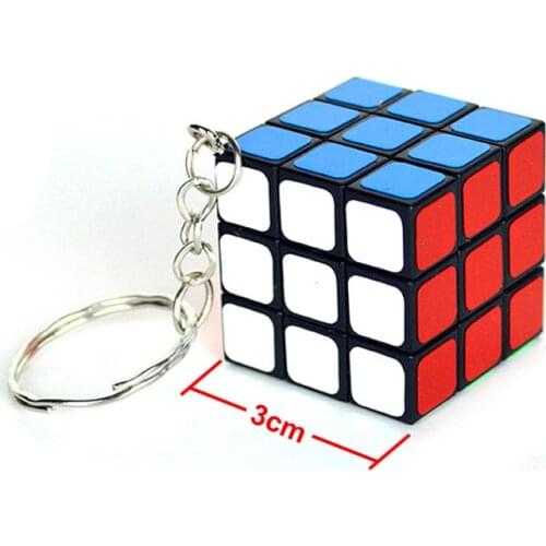 3*3*3 Mini Magic Cube PVC Sticker Portable Pocket Key-Chain Educational Cube Puzzle Toys For Children Adult Key Decoration