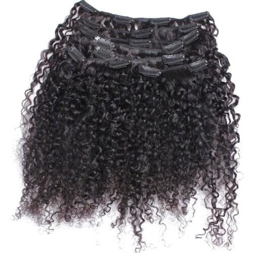 3B 3C Kinky Curly Clip In Human Hair Extensions Full Head Sets 100% Human Natural Hair Clip Ins VENVEE Brazilian Remy Hair