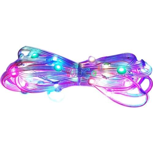 50LEDs/String Pixels 5050 RGB WS2812B Pre-soldered LED Module Nodes 10cm Wire With Heatsink Board Addressable Individually DC5V