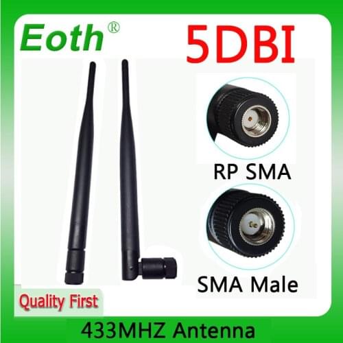 433Mhz Antenna LORA PBX 5dbi SMA Male Connector 433 MHz Directional Antena Rubber Aerial Wireless Repeater Lorawan antenne 433m
