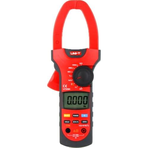 UNI-T UT208A Digital Clamp on Meter Multifunction Auto Range Multimeter AC/DC Voltage Current Temperature Tester DMM