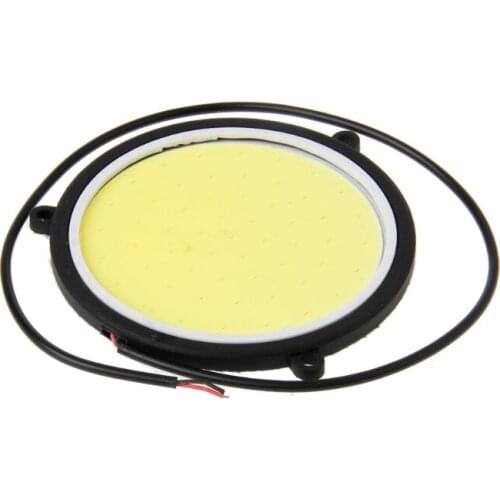 2PCS DC12V 90mm COB Car DRL Round Shape Daytime Running Light White LED Lights