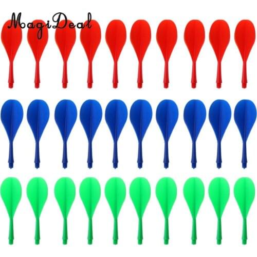 MagiDeal 30 Pieces Multicolor Darts Shafts Flights Combo Set Ballon Shaped Flights