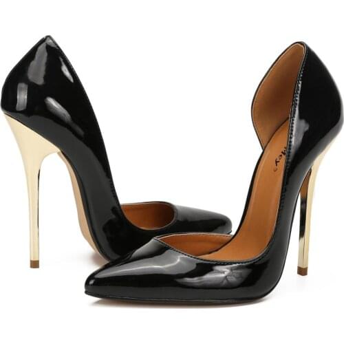 HSM Sexy Sandals Gold Soles Pointed Toe Pumps 13cm Thin heels Stilettos woman shoes Plus 44 45 46 47 48 49 50 US15 16 17 18 19