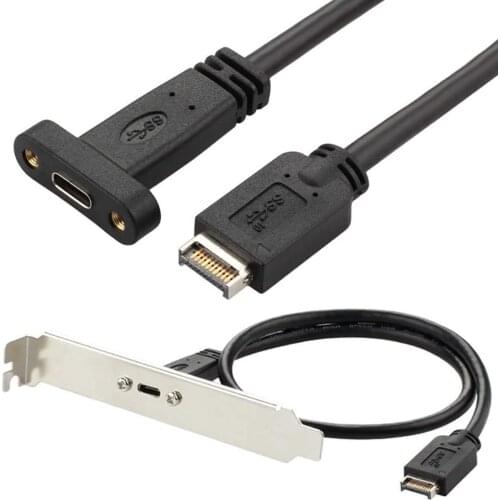 USB 3.1 Type E PCI-E to USB 3.1 Type C Female Gen 2 Extension Cable Profile Bracket