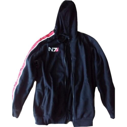 Mass Effect Hoodies Men Anime Zipper Sweatshirt Male Tracksuit Cardigan Jacket Casual Hooded Hoddies Fleece Jacket N7 Costume