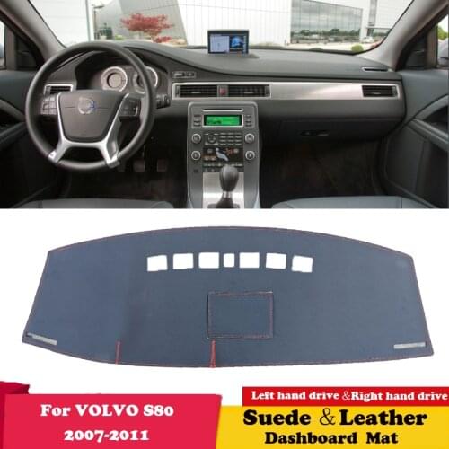 For VOLVO S80 S80L 2007 2008 2009 - 2011 Leather Dashmat Dashboard Cover Pad Dash Mat Carpet Car-Styling Accessories Rug Suede