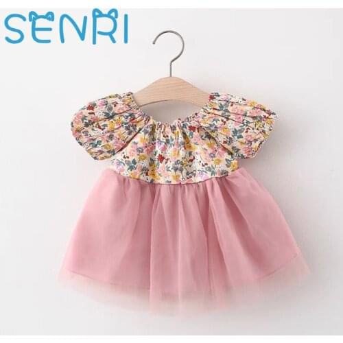 Summer Princess Baby Girl Short Puff Sleeve Floral Tutu Dress Cute Print Dresses For Girls Clothing 0-3y Newborn Clothes Vestido
