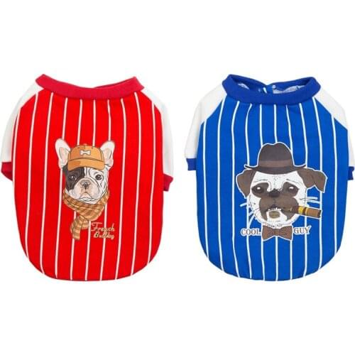 Cute Dog Clothes for Small Dogs Cats Pug French Bulldog Chihuahua Cotton Pet Clothes Puppy Shirt Spring Dog Vest T-shirts S-2XL