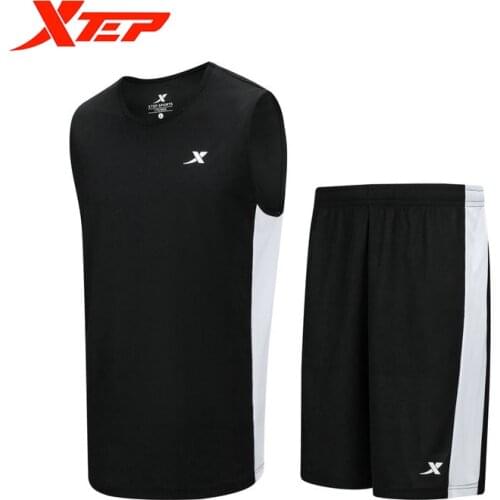 Xtep Summer Sports Set Mens Basketball Suit Mens Sportswear Breathable Colorful Simple Oversize Short And T-Shirt 879229820246